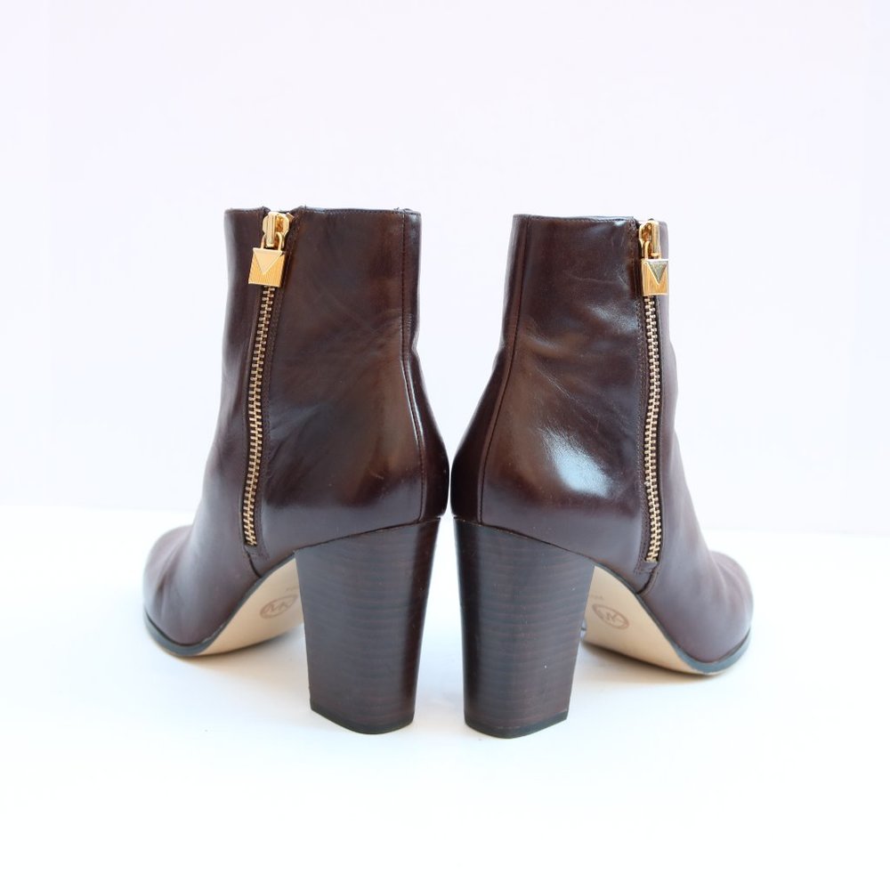 Michael Kors Brown Leather Ankle Boots - Picture 4 of 9